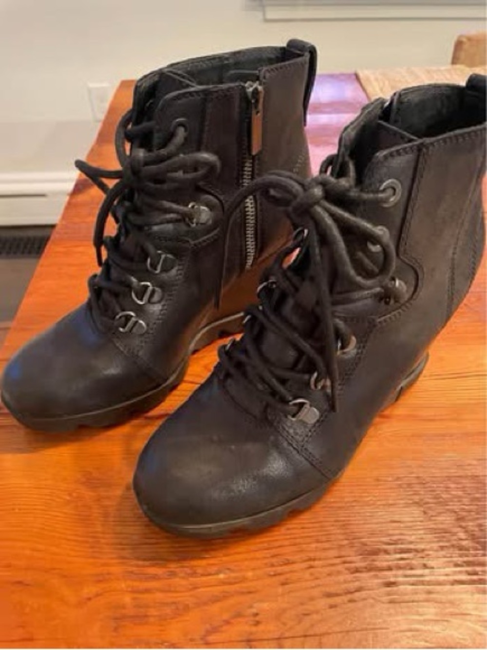 Women's Black Sorel Joan of Arctic Lexie Lace-Up Ankle Boots